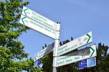 bike road sign in Koblenz