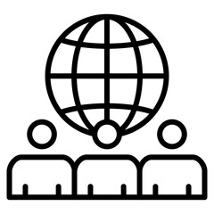 Global Community  Icon Element For Design