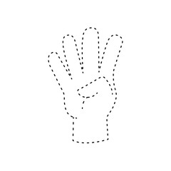 Four hand sign vector illustration