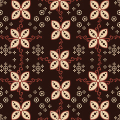 Fototapeta premium Batik Floral Pattern Vector Design
