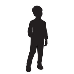 boy silhouette on white background vector