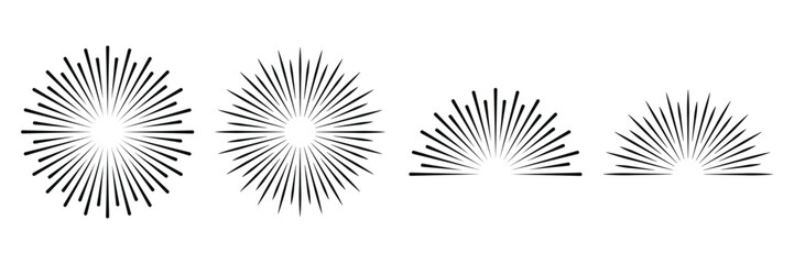 Obraz premium Set of Sunburst icon collection. Sunburst element, Rays, beam Vector illustration.