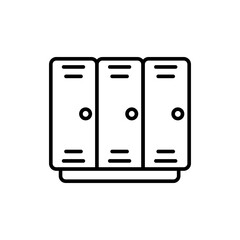 Locker outline icons, minimalist vector illustration ,simple transparent graphic element .Isolated on white background