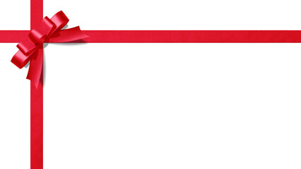 赤いリボンがおしゃれな、透明背景のキリヌキ素材