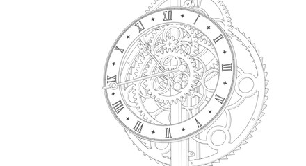 clock graphic symbol 3d illustration	
