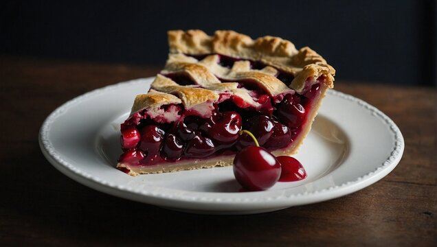 A slice of cherry pie