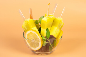 Lemon chocolate popsicles