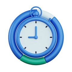 3D illustration of time chart