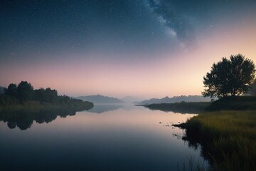 sunrise over the lake