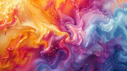 A vibrant explosion of colors, splashing and swirling in a mesmerizing abstract pattern.