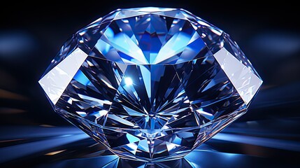 blue diamond stone on black background