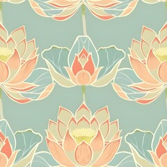 lotus decorative seamless pattern vector