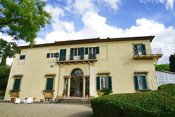 Facade of Villa Viviani in Settignano, Florence