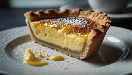 A slice of custard tart