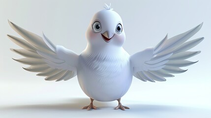 Obraz premium white dove isolated on white background