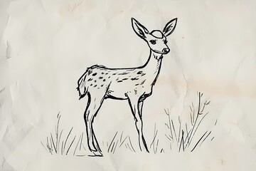 a deer pencil drawing for children
