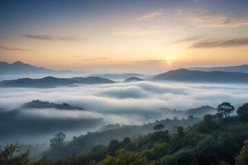 sunrise in the mountains