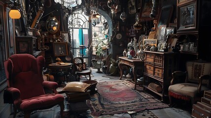 a labyrinth of narrow streets, a hidden gem of a shop beckons with its eclectic mix of vintage finds and one-of-a-kind treasures. 