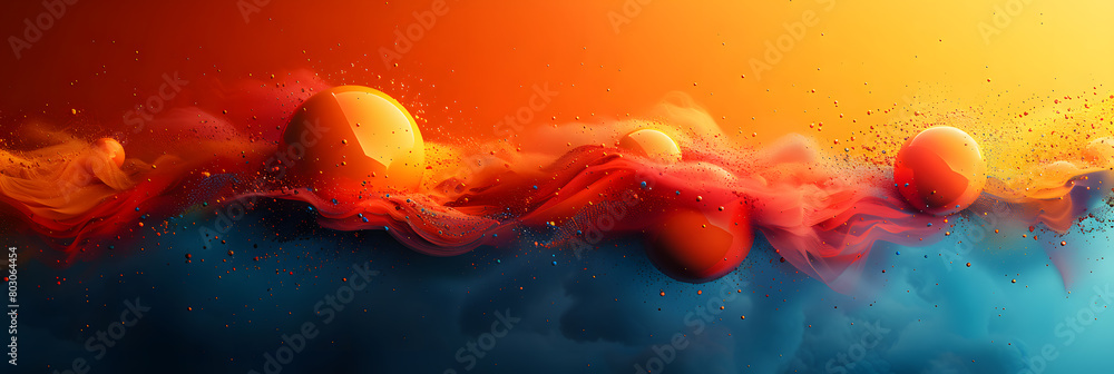 Poster abstract shapes on a gradient background: a canvas for creative expression