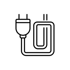 Plug cable outline icons, minimalist vector illustration ,simple transparent graphic element .Isolated on white background