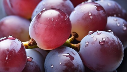 red grapes in the foreground , generated by AI - Powered by Adobe