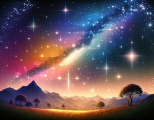 ゆるっと可愛いキラキラ星空