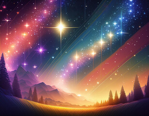 ゆるっと可愛いキラキラ星空