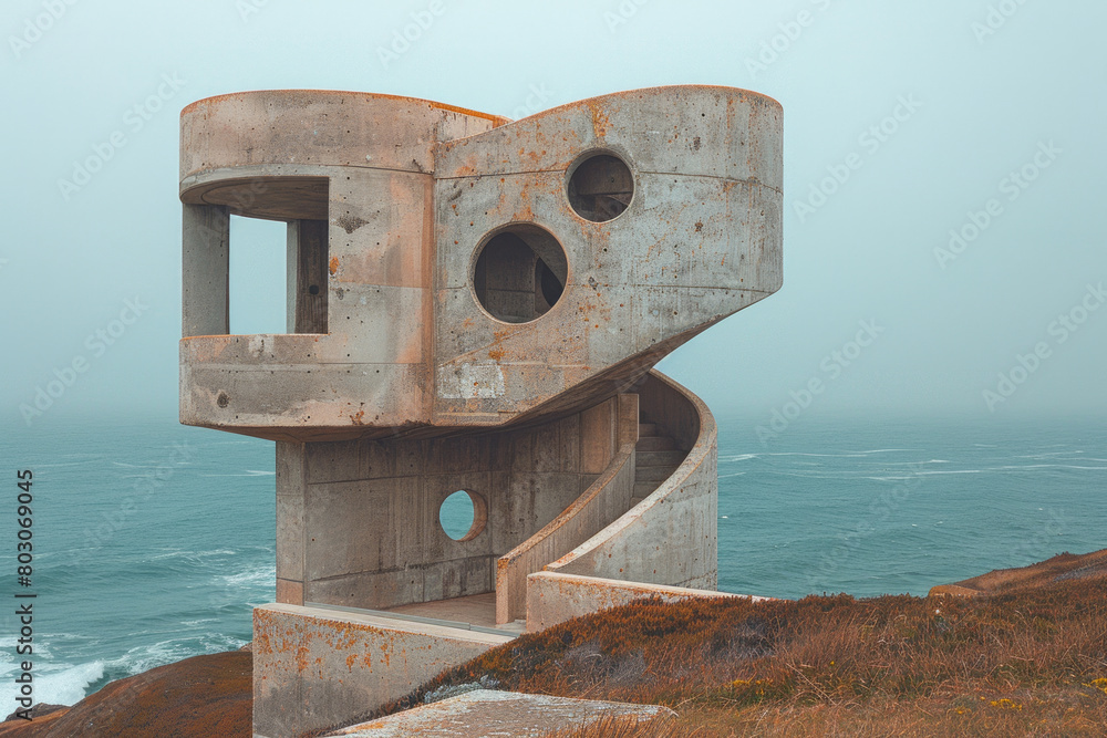Poster A coastal observation tower that uses a logarithmic spiral design to withstand high winds while offering panoramic views,