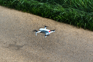Drone in flight to make amazing videos and photographs seen from the sky