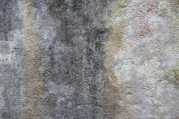 Mildew stained concrete wall in Bali, Indonesia grunge texture