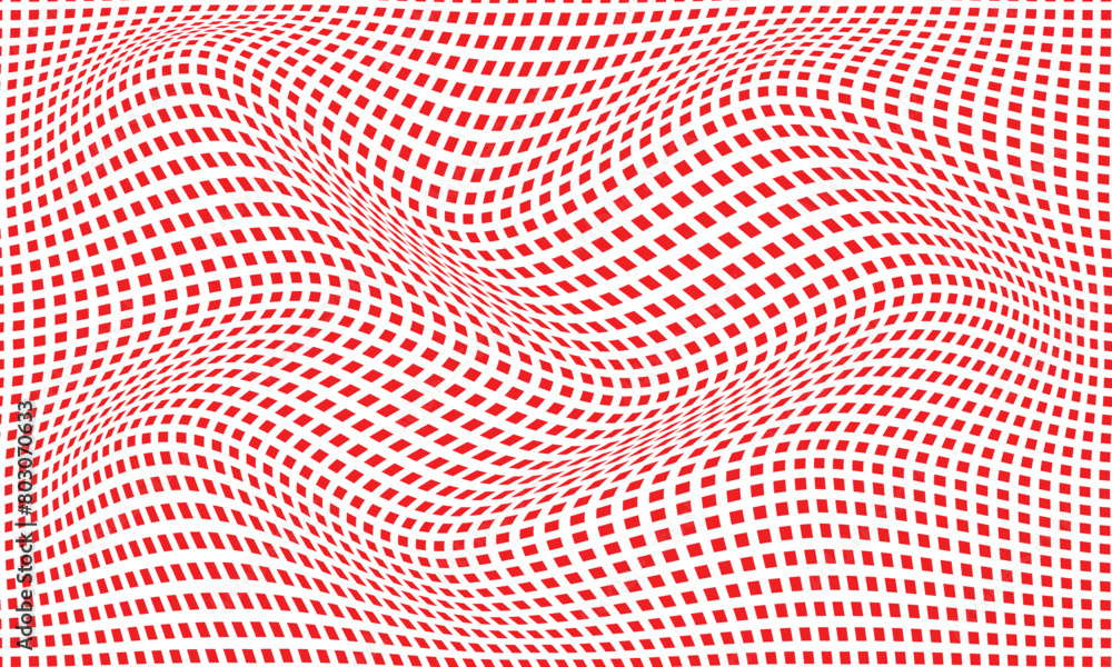 Poster abstract geometric rectangle red grid wave pattern.