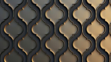 Obraz premium Elegant Geometric Pattern with Gold and Black Motifs