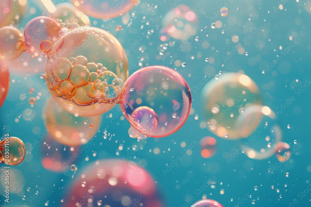 Aufkleber a bubble chart where each bubble's size and color vary to represent different data points in a finan