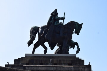 monument on Deutsches Eck, old statue of the German emperor