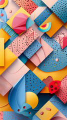Obraz premium Colorful pastel geometric in a digital art pattern for web design or background