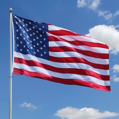 American flag under sky