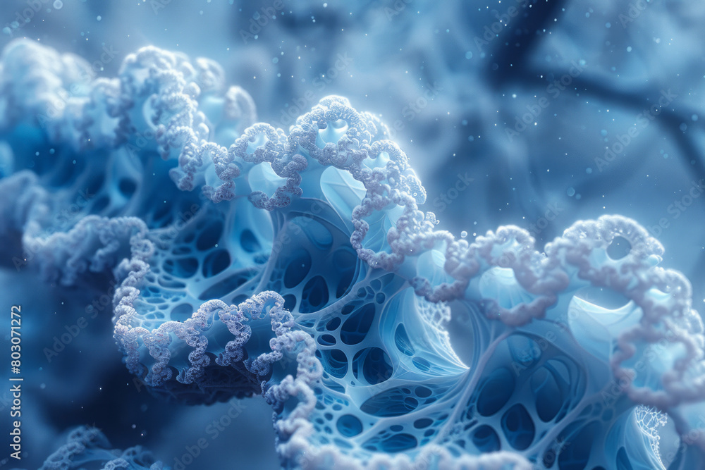 Poster a visualization of the dragon curve, a fractal that folds onto itself, creating a complex, layered p