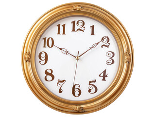 Modern wall clock, png file of isolated cutout object with shadow on transparent background.