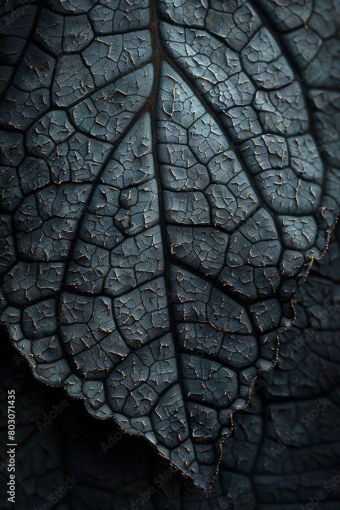 Aufkleber a close-up of a leaf where the vein patterns are highlighted to show their natural fractal character