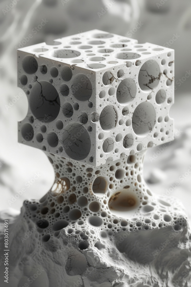 Aufkleber a 3d rendering of a menger sponge, showing the recursive removal of cubes and the resulting voids,