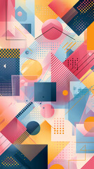 Fototapeta premium Colorful pastel geometric in a digital art pattern for web design or background