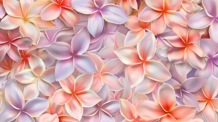 Pastel Plumeria Flowers Pattern for Vibrant Background Design