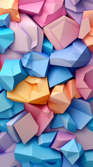 Colorful pastel geometric in a digital art pattern for web design or background