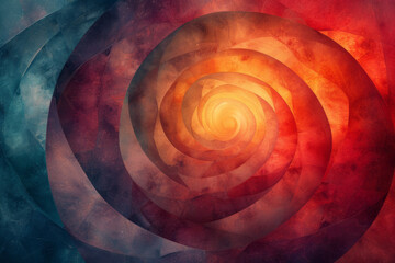 A series of concentric circles in a watercolor style, blending into one another,