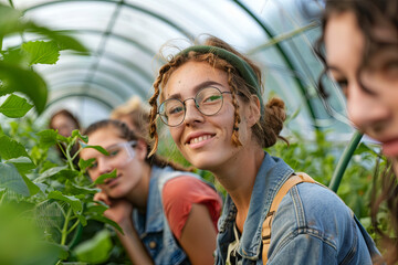 Farming, portrait of group of women in greenhouse and sustainable small business in agriculture

