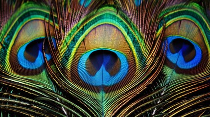 Vibrant Peacock Feathers Close-Up: The Beauty of Patterns in Nature