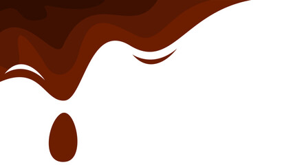 Melted chocolate drip. melted chocolate background. chocolate background for packaging.