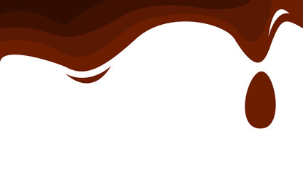 Melted chocolate drip. melted chocolate background. chocolate background for packaging.