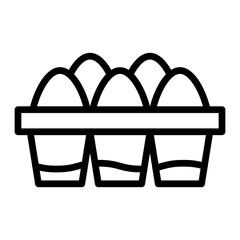 Egg Tray Vector Line Icon Design