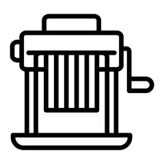 Pasta Machine Vector Line Icon Design